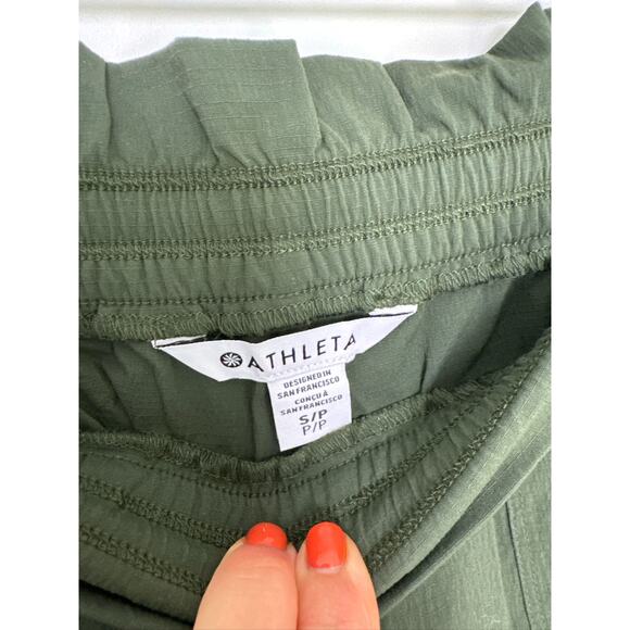 Athleta Trekkie Parachute Pant High Rise- Olive Green, PS NWT - Picture 4 of 9